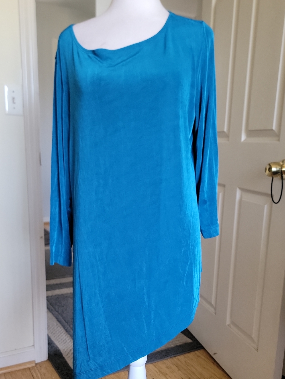 Chico's Teal Blue Asymmetric Tunic Top